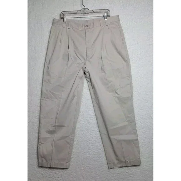 Greg Norman Collection | Pants | Greg Norman Pleated Ivory Beige Mens Dress  Pants Cuffed Hem Size 38x3 | Poshmark